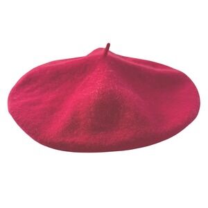 Wool Beret Hat Red Women's Winter French Style Parisian